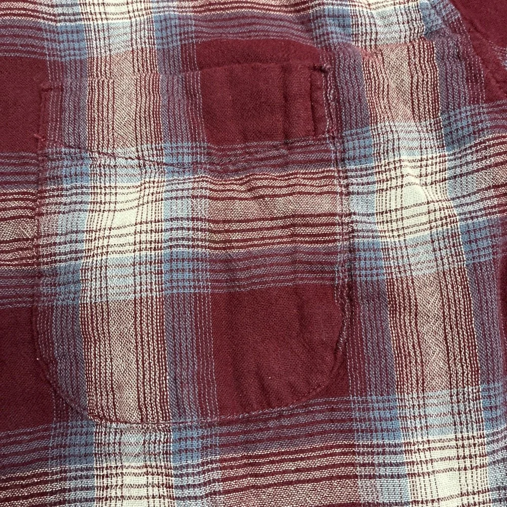 Gap Kids Lined  Button Down Cotton Long Sleeve Size 12 Husky XL Plum/Blue Shirt